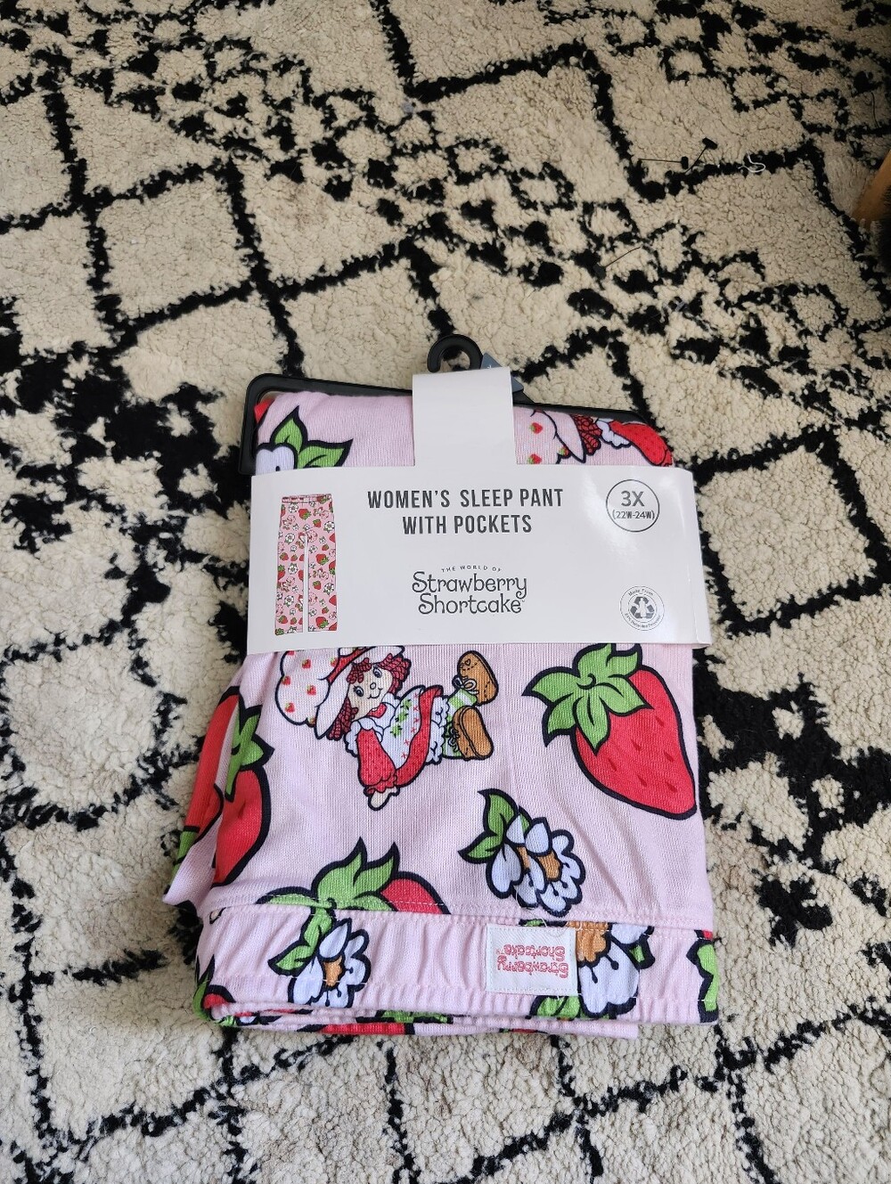 Strawberry Shortcake Women's Pink Strawberry Print Sleep Pants